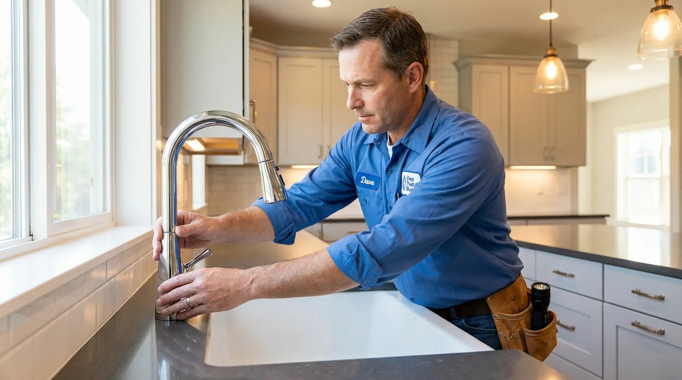 Kitchen faucet installation by Johns Plumbing LLC in Rockport
